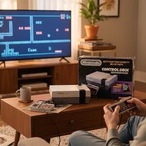 NES Nintendo Control Deck Console in BOX w/ 2 Controllers & Cables Tested